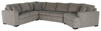  Sofa-lit sectionnel de droite Legend 4 pièces en chenille avec fauteuil enveloppant - platine