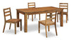 Ensemble de salle à manger Indie 5 pièces avec table, rallonge de 70 po à 94 po (L) et 4 chaises - naturel