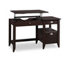 Bureau traditionnel Murray de 53 po avec dessus relevable et rangement - brun foncé