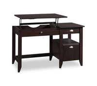  Bureau traditionnel Murray de 53 po avec dessus relevable et rangement - brun foncé