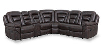  Sofa sectionnel inclinable Leo 6 pièces en tissu Leath-Aire - noyer