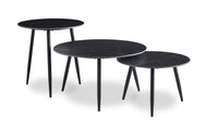 Ensemble 3 tables modernes Delancey de 31,5 po (table à café et 2 tables de bout) - noir