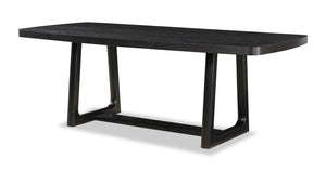 Table de salle à manger Alma de 86 po (L) avec base à tréteaux - anthracite noir