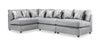 Sofa sectionnel modulaire Evolve de Scott Living 4 pièces en tissu d'apparence lin gris avec coussins de siège en plumes et en duvet