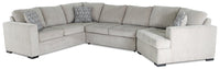  Sofa-lit sectionnel de droite Legend 3 pièces en chenille avec fauteuil enveloppant - platine