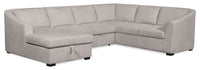  Sofa-lit sectionnel de gauche Envy 3 pièces en tissu de chenille avec fauteuil long de rangement - gris brouillard