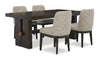 Ensemble de salle à manger Marc 5 pièces avec table, rallonge de 72 po à 90 po (L), base à tréteaux et 4 chaises - brun