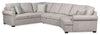 Sofa-lit sectionnel enveloppant de droite Haven de Scott Living 3 pièces en tissu de chenille - gris 