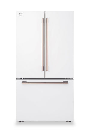 Réfrigérateur intelligent LG Studio de 27 pi3 et de 36 po de profondeur comptoir MAXMCà portes françaises - essence blanche - SRFB27W3