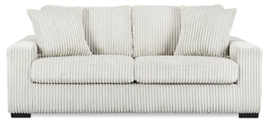 Sofa Willow de 87 po en tissu gris clair avec accoudoirs rectilignes et coussins de siège et de dossier réversibles