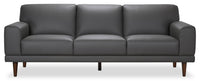  Sofa Holly de 85 po en cuir véritable de qualité supérieure - gris anthracite