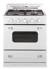 Cuisinière à gaz propane Classic Rétro hors réseau par Unique de 30 po et de 3,9 pi3 - blanc guimauve - UGP-30CR OF2 W