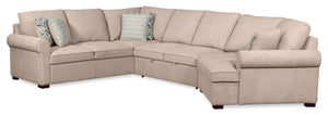 Sofa-lit sectionnel enveloppant de droite Haven de Scott Living 3 pièces en tissu de chenille - taupe 