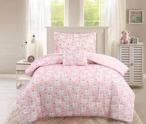 Ensemble d’édredon Elsie 3 pièces pour lit simple - rose