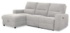 Sofa sectionnel de gauche à inclinaison électrique Meadow 2 pièces en tissu de chenille gris rivière avec fauteuil long de rangement