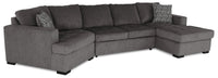  Sofa-lit sectionnel de gauche Legend 3 pièces en chenille avec fauteuil enveloppant et fauteuil long - étain
