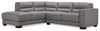 Sofa sectionnel de gauche Citadel 2 pièces en cuir véritable de qualité supérieure avec pattes en bois - gris