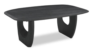 Table à café moderne Abbot de 48 po en bois massif - noire