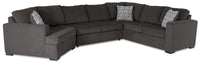  Sofa-lit sectionnel de gauche Legend 3 pièces en chenille avec fauteuil enveloppant - étain
