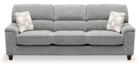  Sofa Lyric de 88,1 po en tissu de chenille gris avec coussins de siège réversibles, coussins décoratifs et pattes en bois