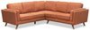 Sofa sectionnel Kassia 2 pièces d’apparence lin - orange