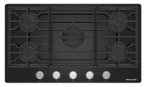 Surface de cuisson à gaz sur vitrocéramique KitchenAid de 36 po – KCGG536PBL