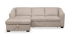 Sofa-lit sectionnel de gauche Envy 2 pièces en tissu de chenille avec fauteuil long de rangement - beige amande