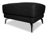 Pouf Melrose de 36,5 po en cuir véritable de qualité supérieure avec pattes en métal - noir