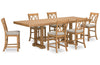 Ensemble de salle à manger Archer 7 pièces de hauteur comptoir avec table à rallonge, 72 po à 108 po et 6 chaises - brun clair