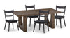 Ensemble de salle à manger Sol de Kort & Co. 5 pièces avec table de 78 po (L), base piédestal et 4 chaises - noir et brun