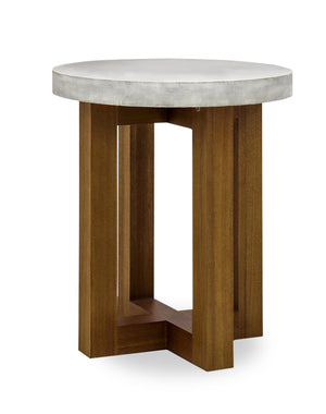 Table de bout moderne Neville de 19,7 po - dessus en béton gris