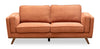 Sofa Kassia de Kort & Co. de 80 po de format condo en tissu d’apparence lin avec base et pattes en bois - orange