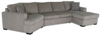  Sofa-lit sectionnel de gauche Legend 3 pièces en chenille avec fauteuil enveloppant et fauteuil long - platine