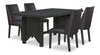 Ensemble de salle à manger Emery 5 pièces en bois avec table, rallonge, 72 po à 96 po (L) et 4 chaises - noir et brun