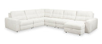  Sofa sectionnel modulaire de droite Elevate de Scott Living 6 pièces en tissu en chenille beige avec inclinaison électrique