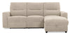 Sofa sectionnel de droite à inclinaison électrique Meadow 2 pièces en tissu de chenille avec fauteuil long de rangement - taupe