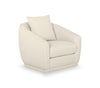 Fauteuil d'appoint pivotant Rio 34,5 po en chenille blanc ivoire avec coussin de siège réversible