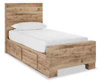  Lit simple Derekson avec rangement sous le lit - naturel