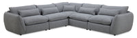  Sofa sectionnel Monaco 5 pièces - gris