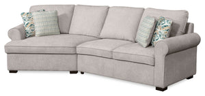 Sofa sectionnel enveloppant de gauche Haven de Scott Living 2 pièces en tissu de chenille - gris 