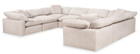  Sofa sectionnel modulaire Eclipse 8 pièces en tissu d'apparence lin - lin