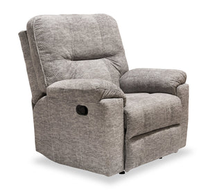 Fauteuil coulissant inclinable Fynn de 40 po fabriqué au Canada en tissu de chenille - gris tourterelle