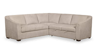  Sofa-lit sectionnel de droite Envy 2 pièces en tissu de chenille - beige amande