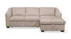 Sofa-lit sectionnel de droite Envy 2 pièces en tissu de chenille avec fauteuil long de rangement - beige amande