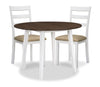 Ensemble de salle à manger Bryn 3 pièces avec table de 42 po à abattant et 2 chaises - deux teintes, blanc et brun