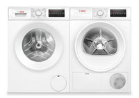  Laveuse à chargement frontal 2,2 pi³ et sécheuse par condensation de 4 pi³ de série 300 de Bosch 