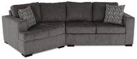  Sofa sectionnel de gauche Legend 2 pièces en chenille avec fauteuil enveloppant - étain