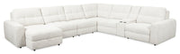  Sofa sectionnel modulaire à coulissement et inclinaison électriques de gauche Elevate de Scott Living 7 pièces en tissu de chenille - beige