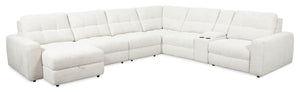 Sofa sectionnel modulaire de gauche Elevate de Scott Living 7 pièces en tissu en chenille avec inclinaison électrique - beige