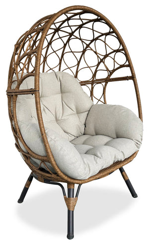 Fauteuil en forme d’œuf Coco pour la terrasse et l’extérieur - brun